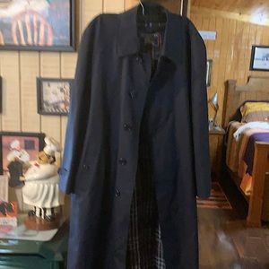 Burberry’s navy blue trench coat